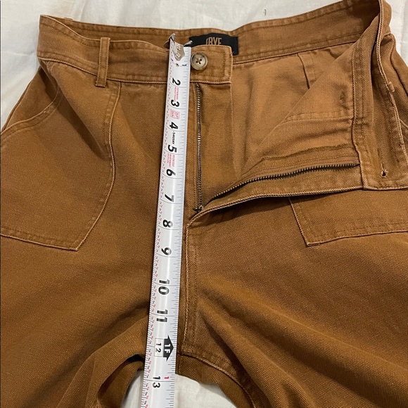 FRYE | Nadia | High-Rise | Wide-Leg |Cropped |Canvas Pants | Nutmeg | Size 27 - Picture 13 of 16